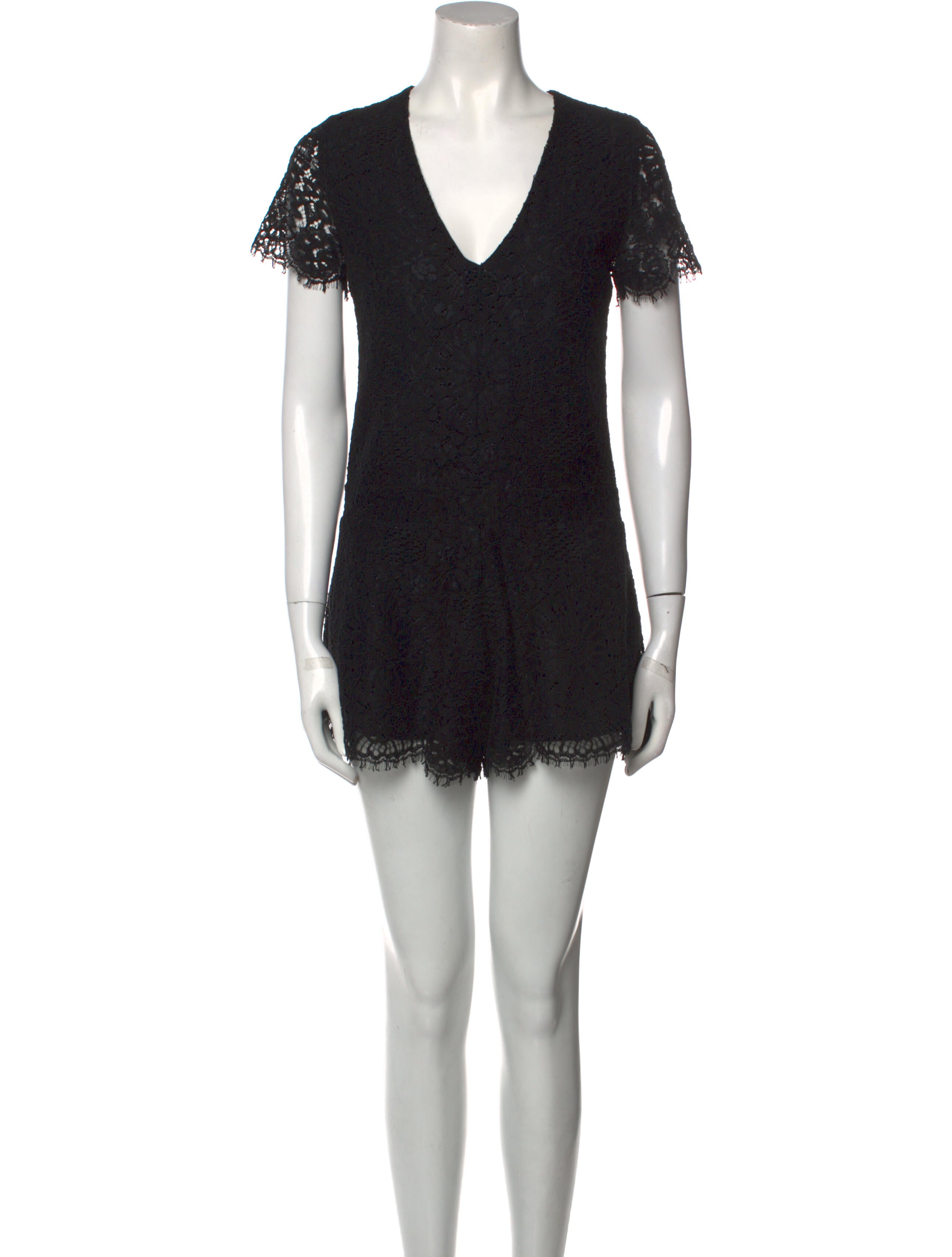 Alexis Lace Pattern V-Neck Romper