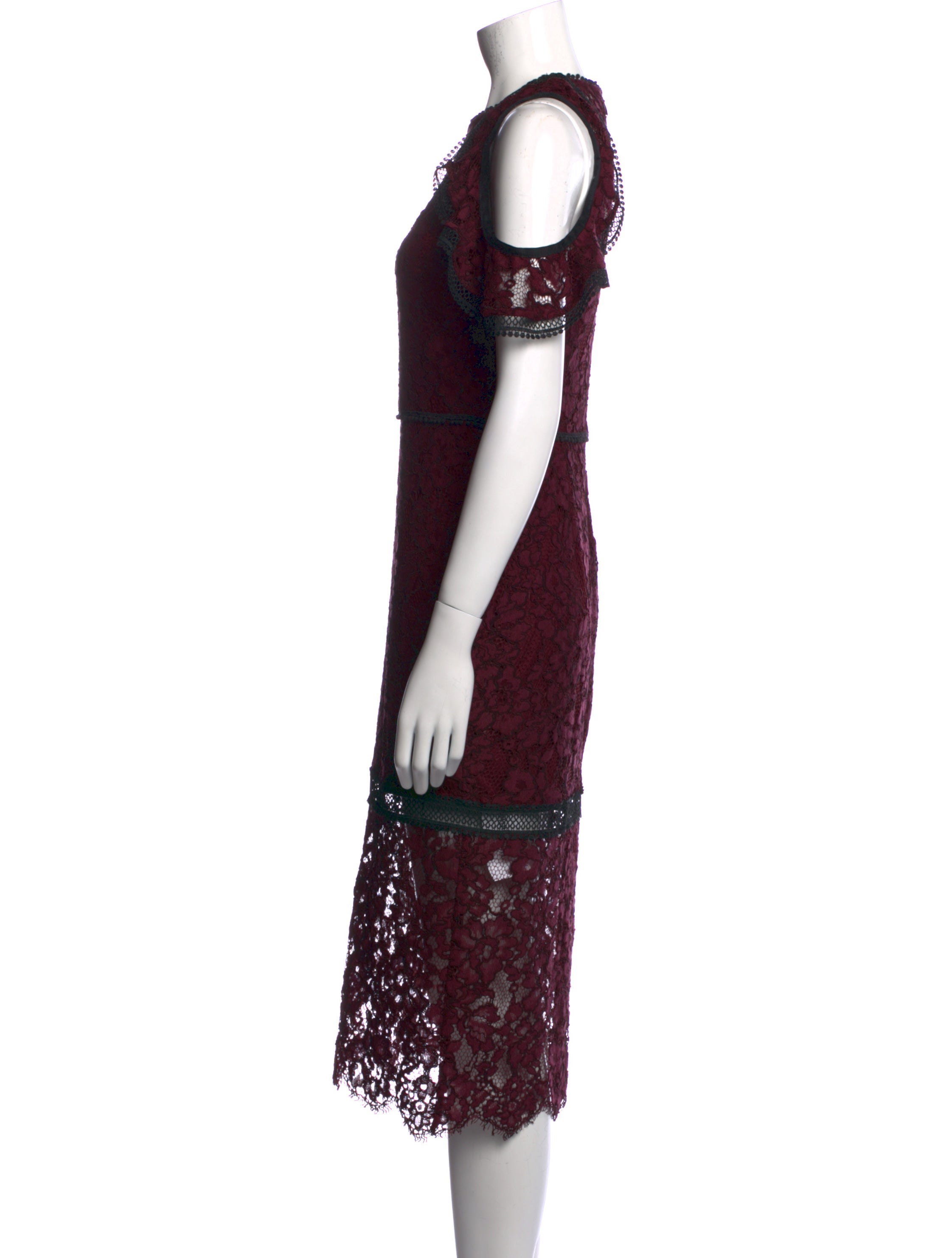 Alexis Lace Pattern Midi Length Dress