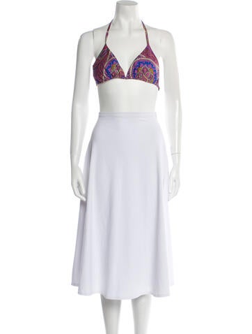 Alexis Tops Printed Halterneck Crop Top XS