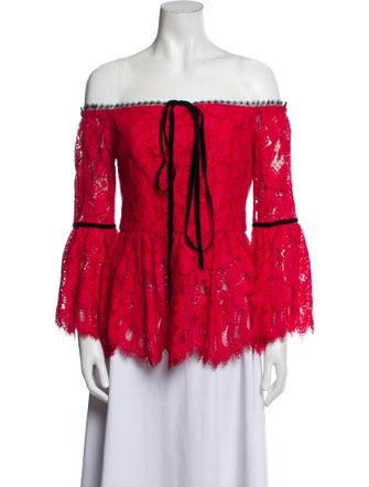 Alexis Lace Pattern Off-The-Shoulder Blouse