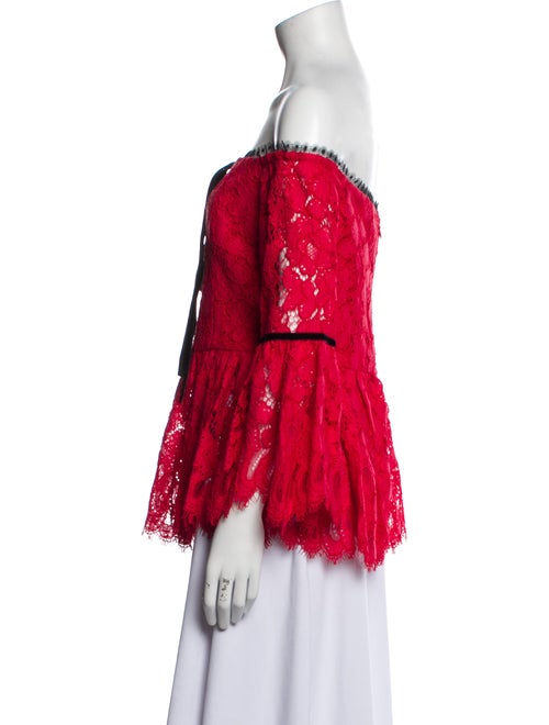 Alexis Lace Pattern Off-The-Shoulder Blouse