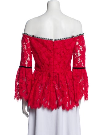 Alexis Lace Pattern Off-The-Shoulder Blouse