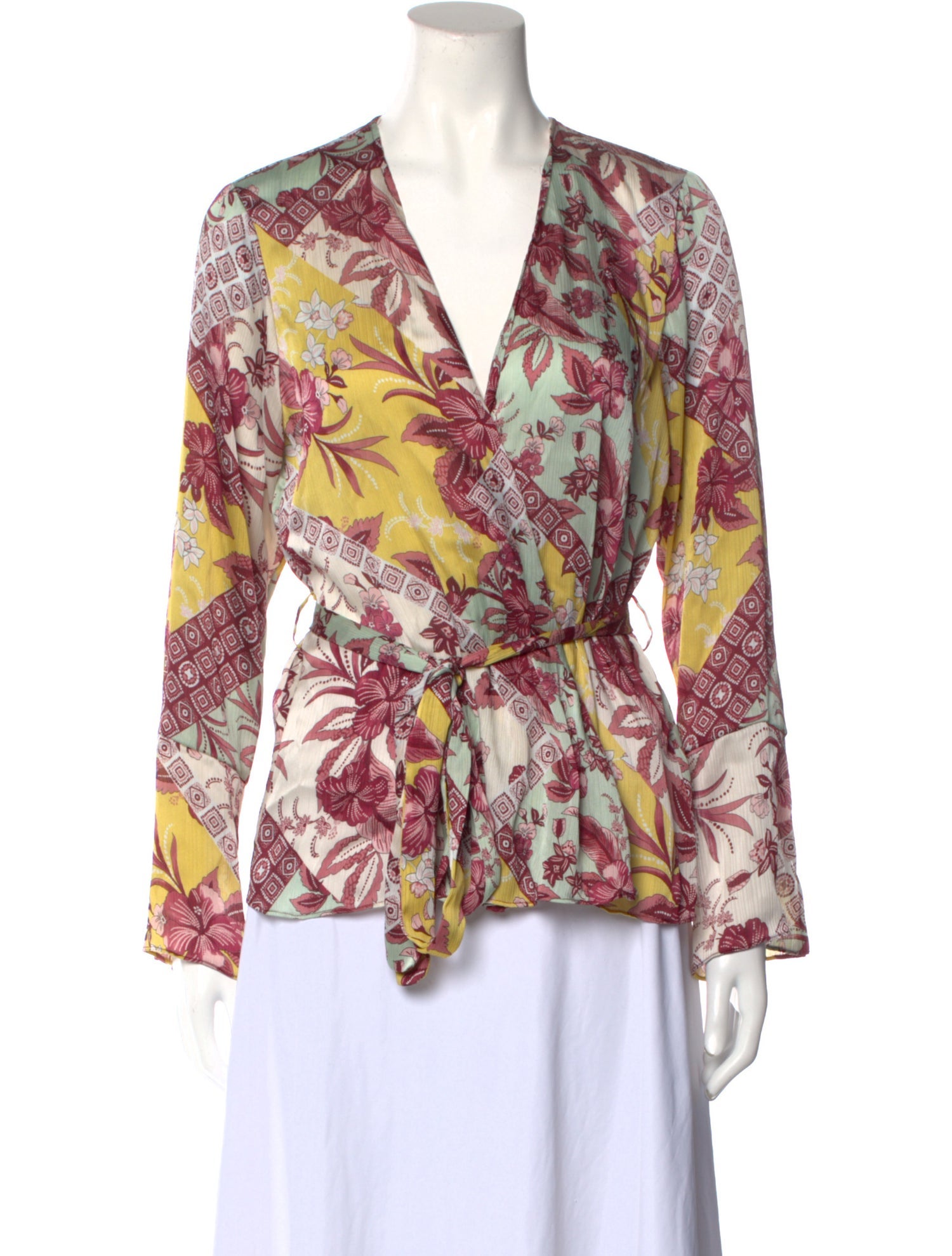 Alexis Floral Print V-Neck Blouse w/ Tags