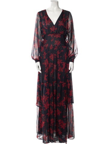 Eywasouls Malibu Dresses Floral Print Long Dress S