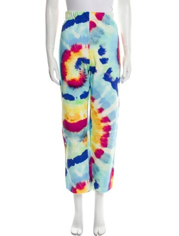 Eywasouls Malibu Loungewear Tie-Dye Print Raw-Edge Trim Sweatpants M