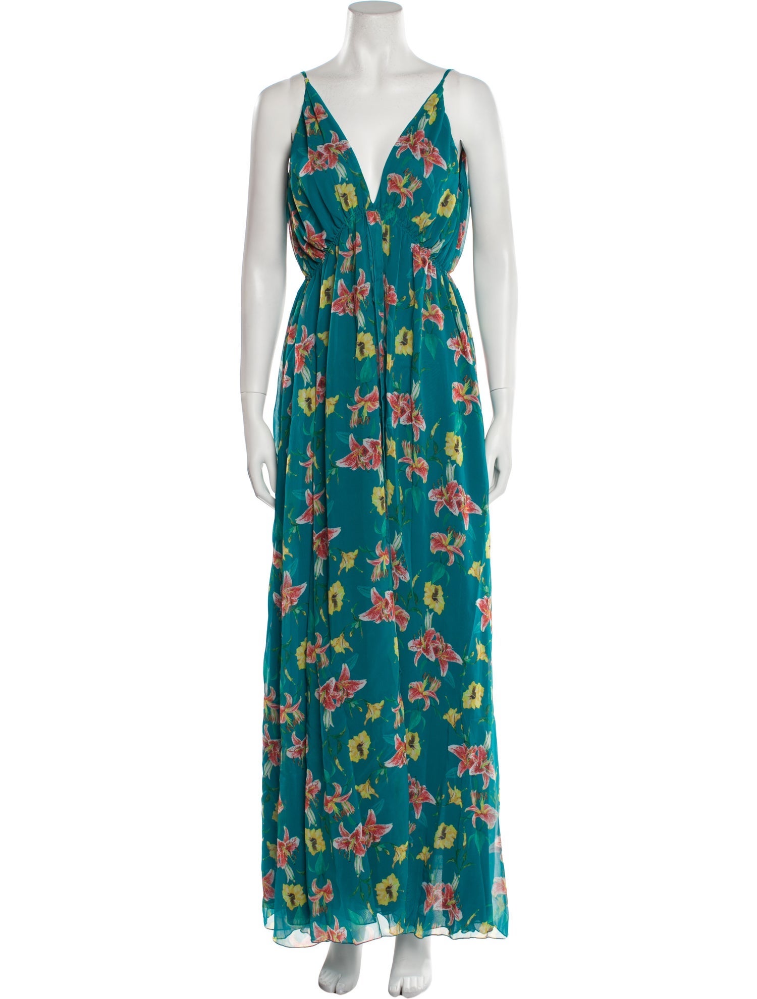 Eywasouls Malibu Floral Print Long Dress w/ Tags