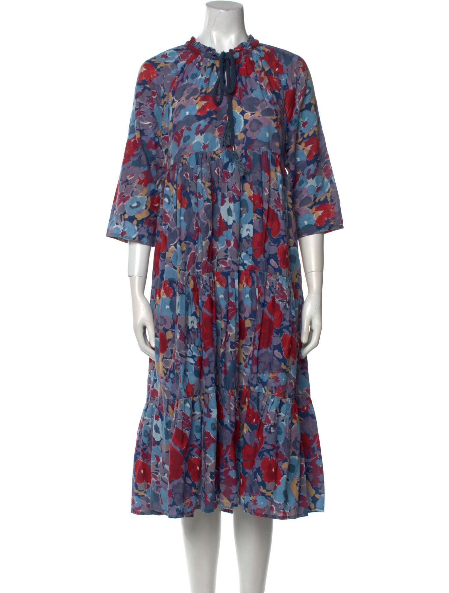 Eywasouls Malibu Floral Print Midi Length Dress