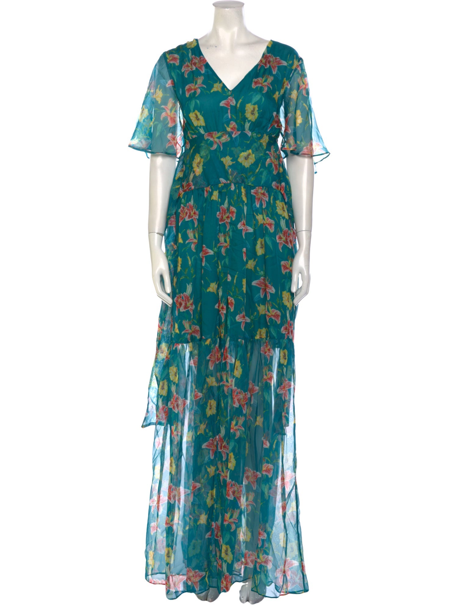 Eywasouls Malibu Floral Print Long Dress w/ Tags