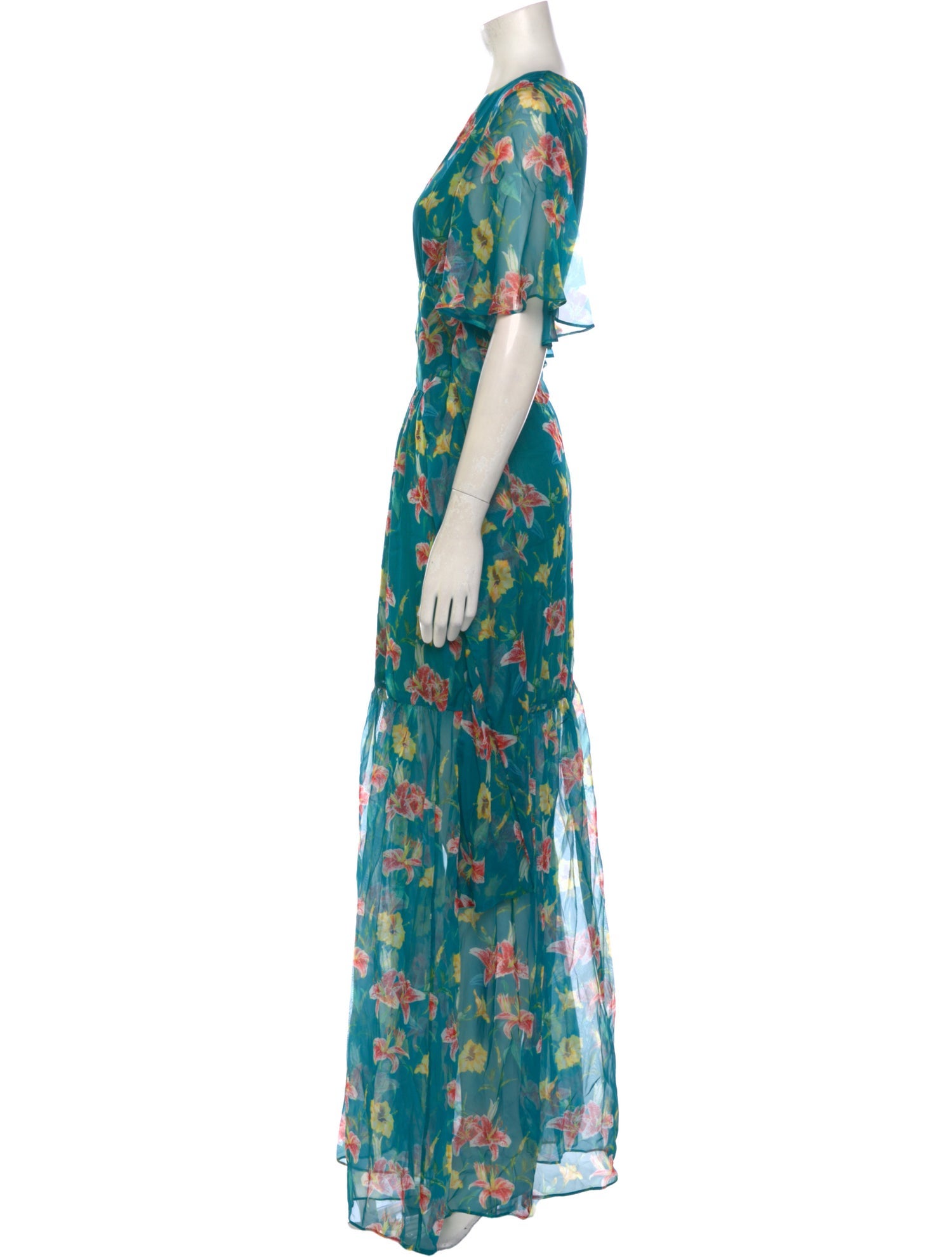 Eywasouls Malibu Floral Print Long Dress w/ Tags