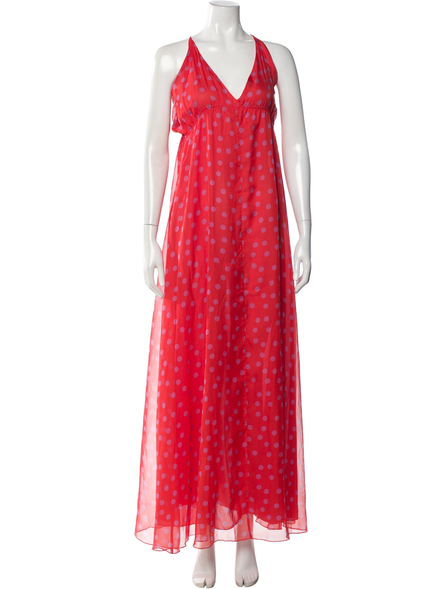 Eywasouls Malibu Polka Dot Print Long Dress