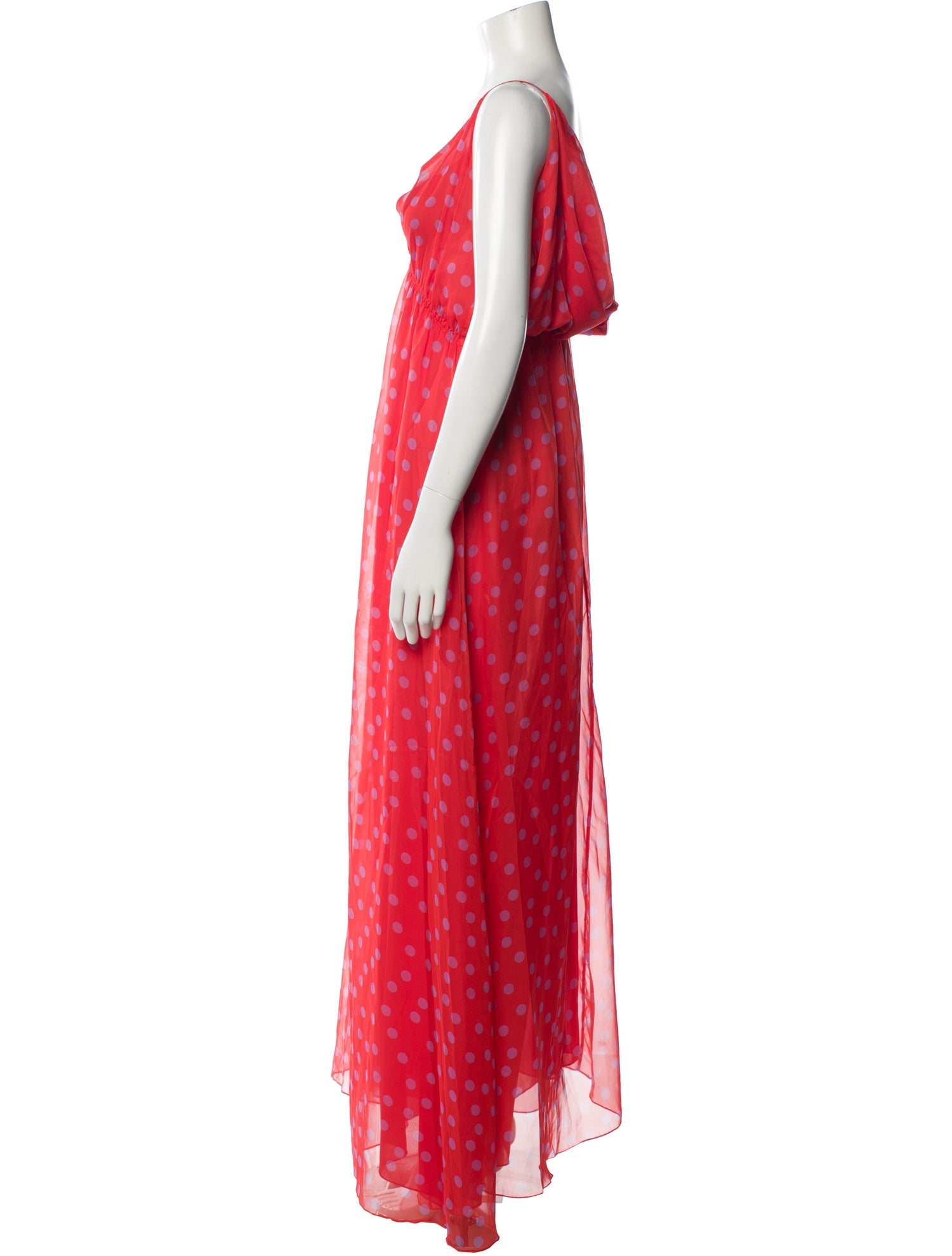 Eywasouls Malibu Polka Dot Print Long Dress