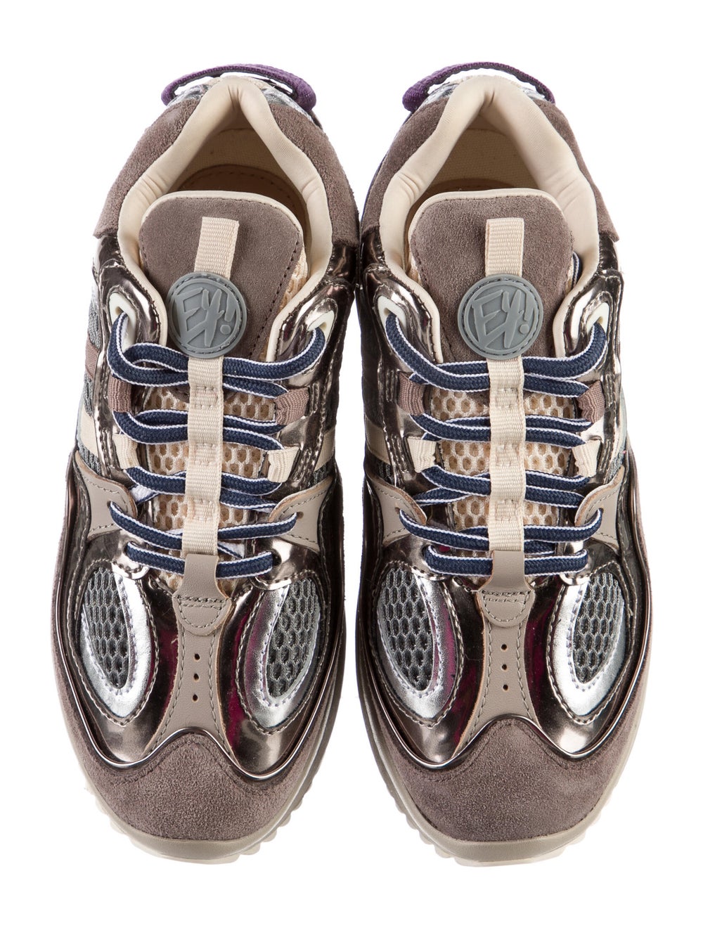 Eytys Leather Colorblock Pattern Chunky Sneakers - image 3