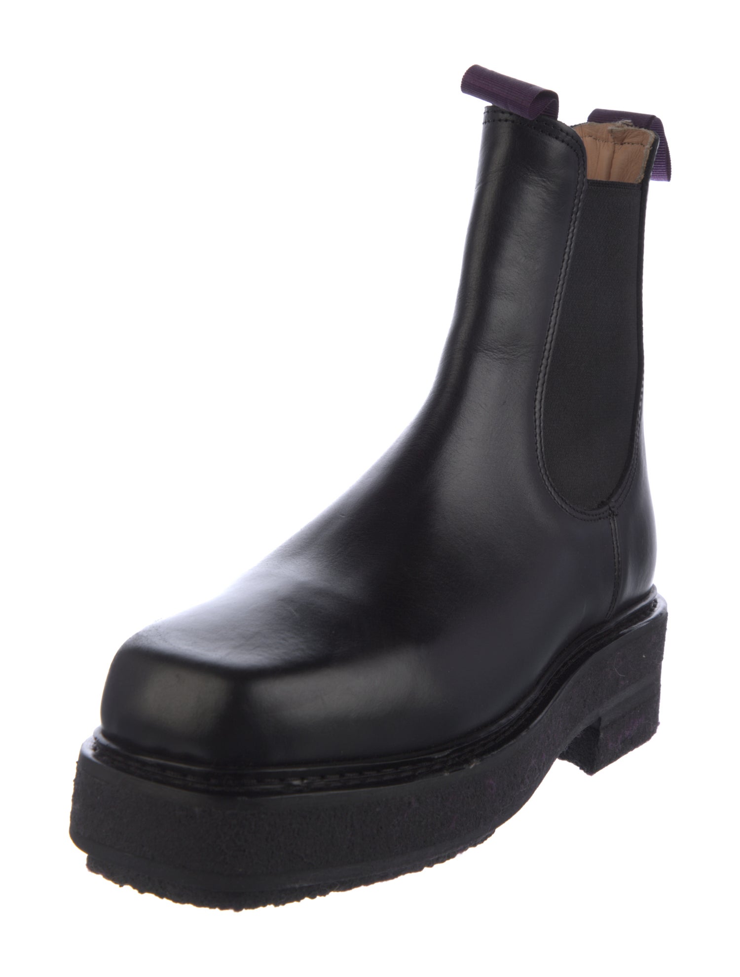 Eytys Leather Grosgrain Trim Chelsea Boots