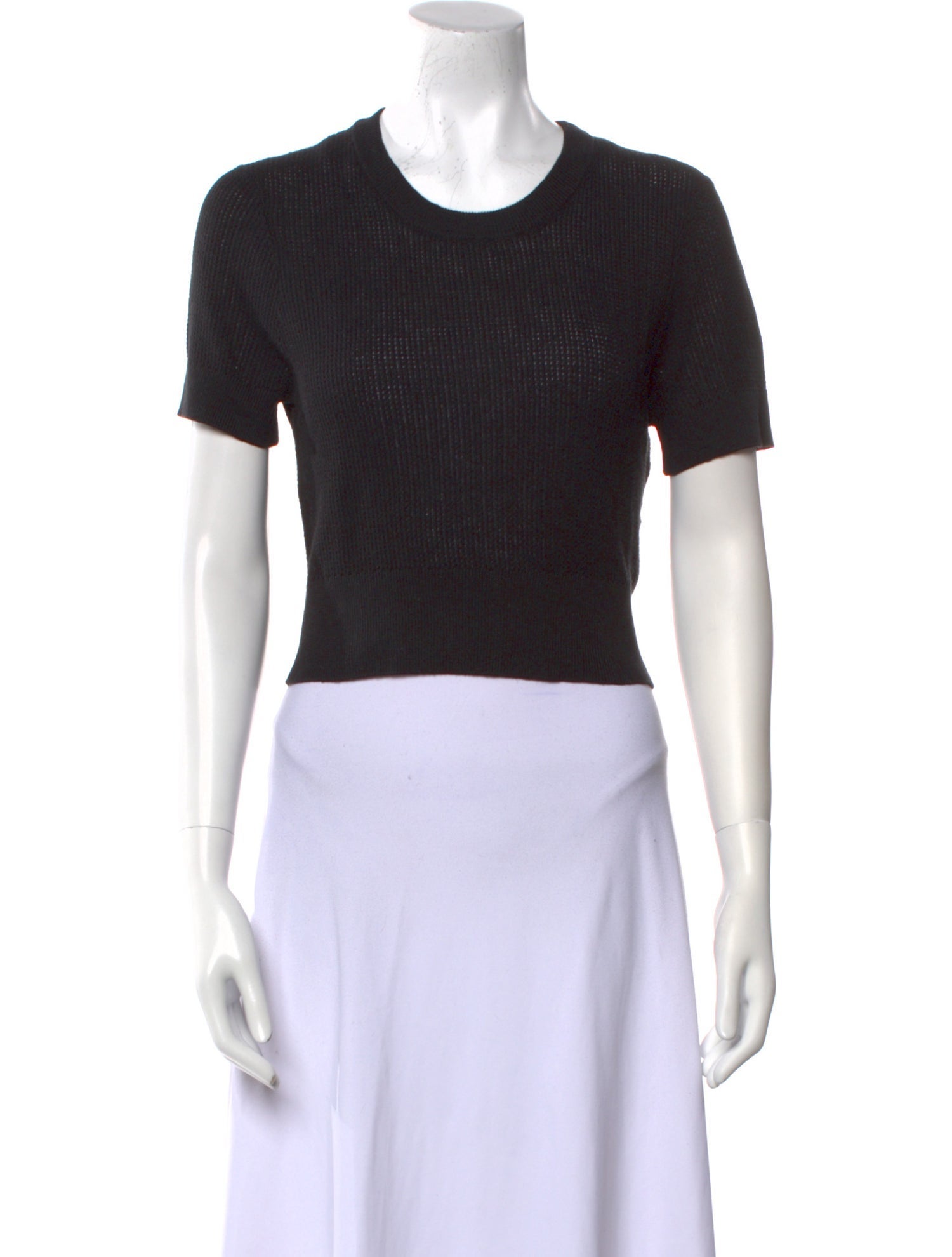 Enza Costa Crew Neck Short Sleeve Crop Top