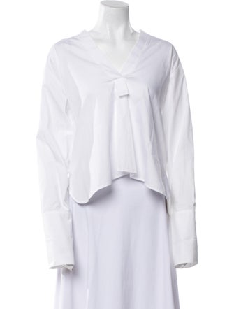 Enza Costa V-Neck Long Sleeve Crop Top