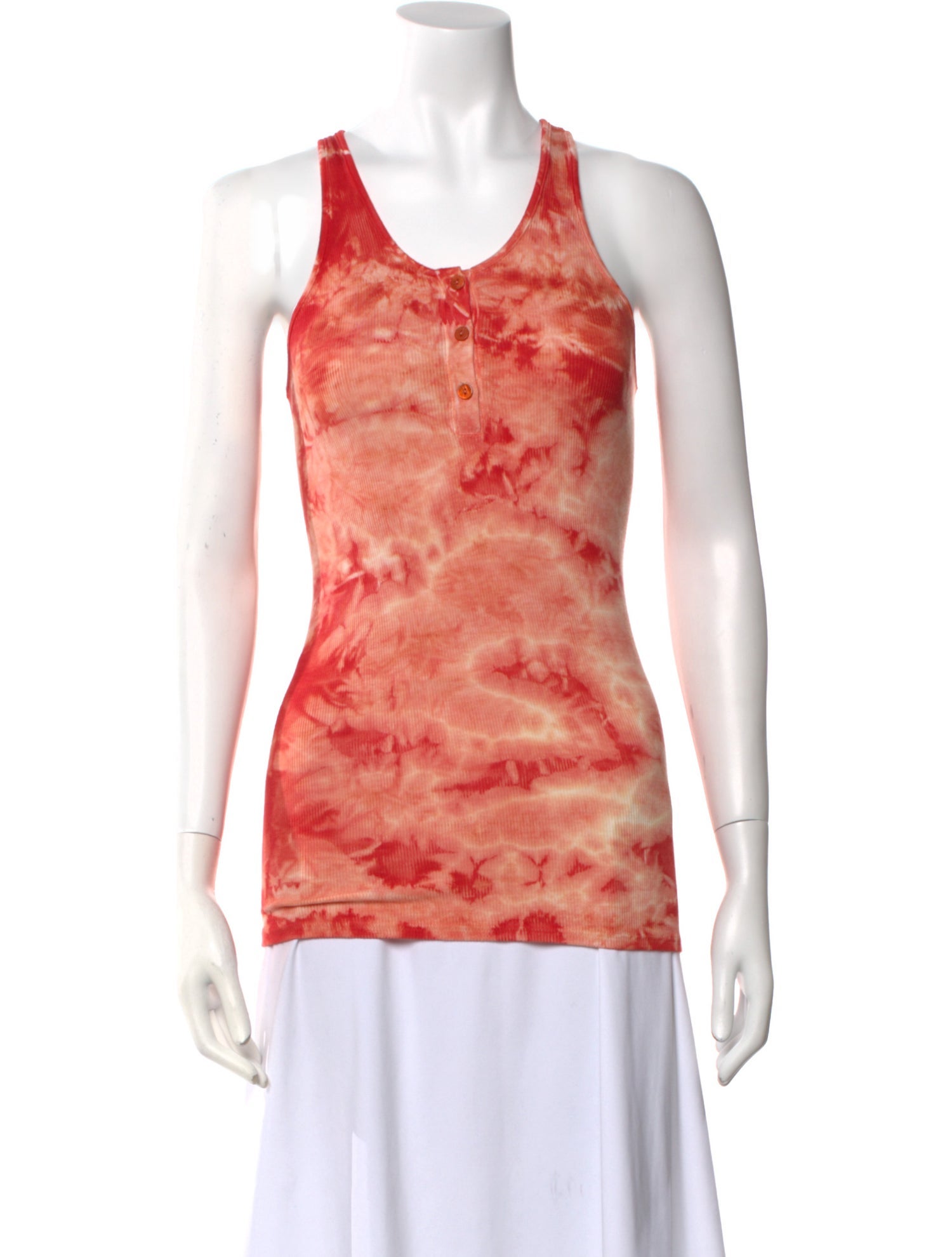 Enza Costa Tie-Dye Print Scoop Neck Top