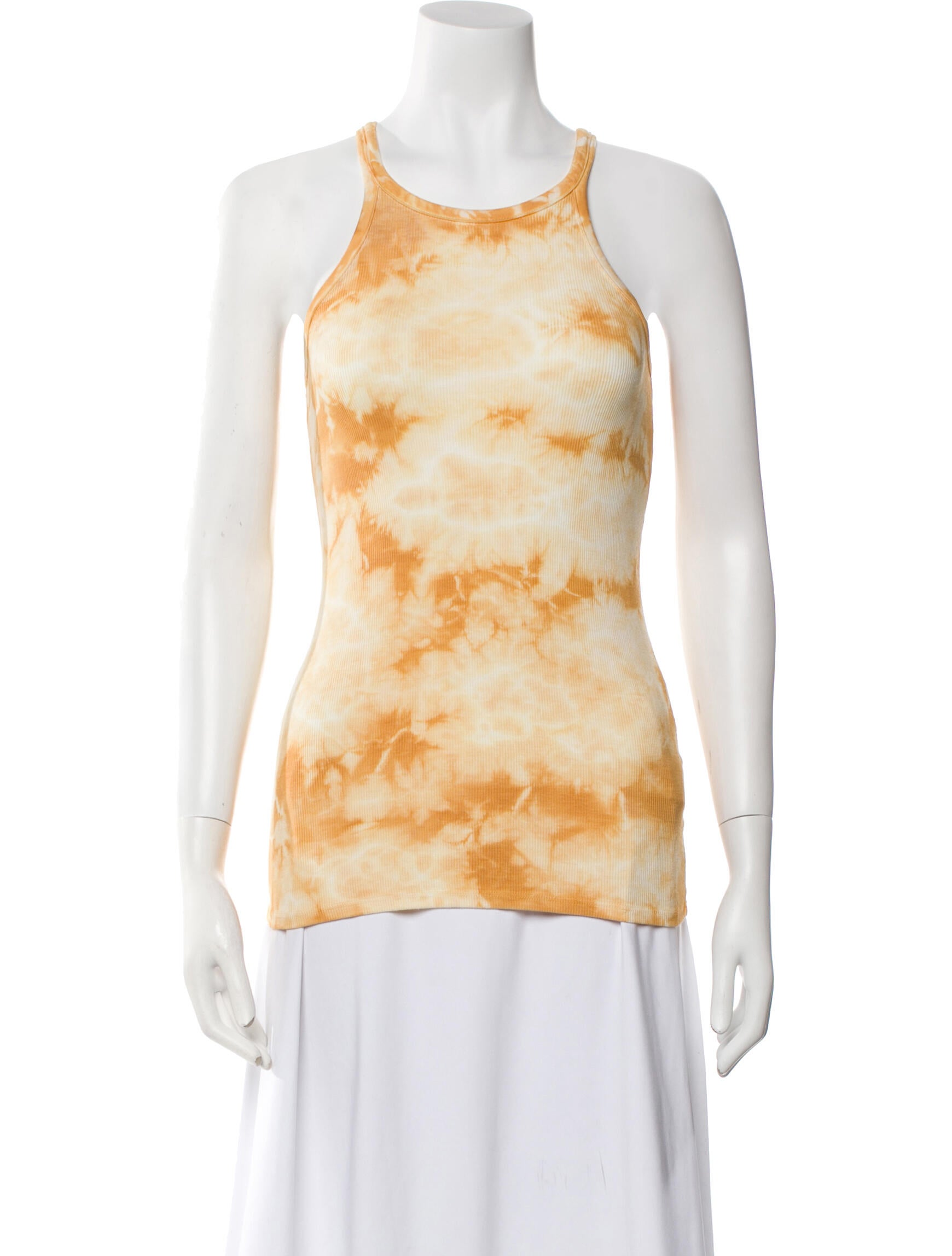 Enza Costa Tie-Dye Print Scoop Neck Top