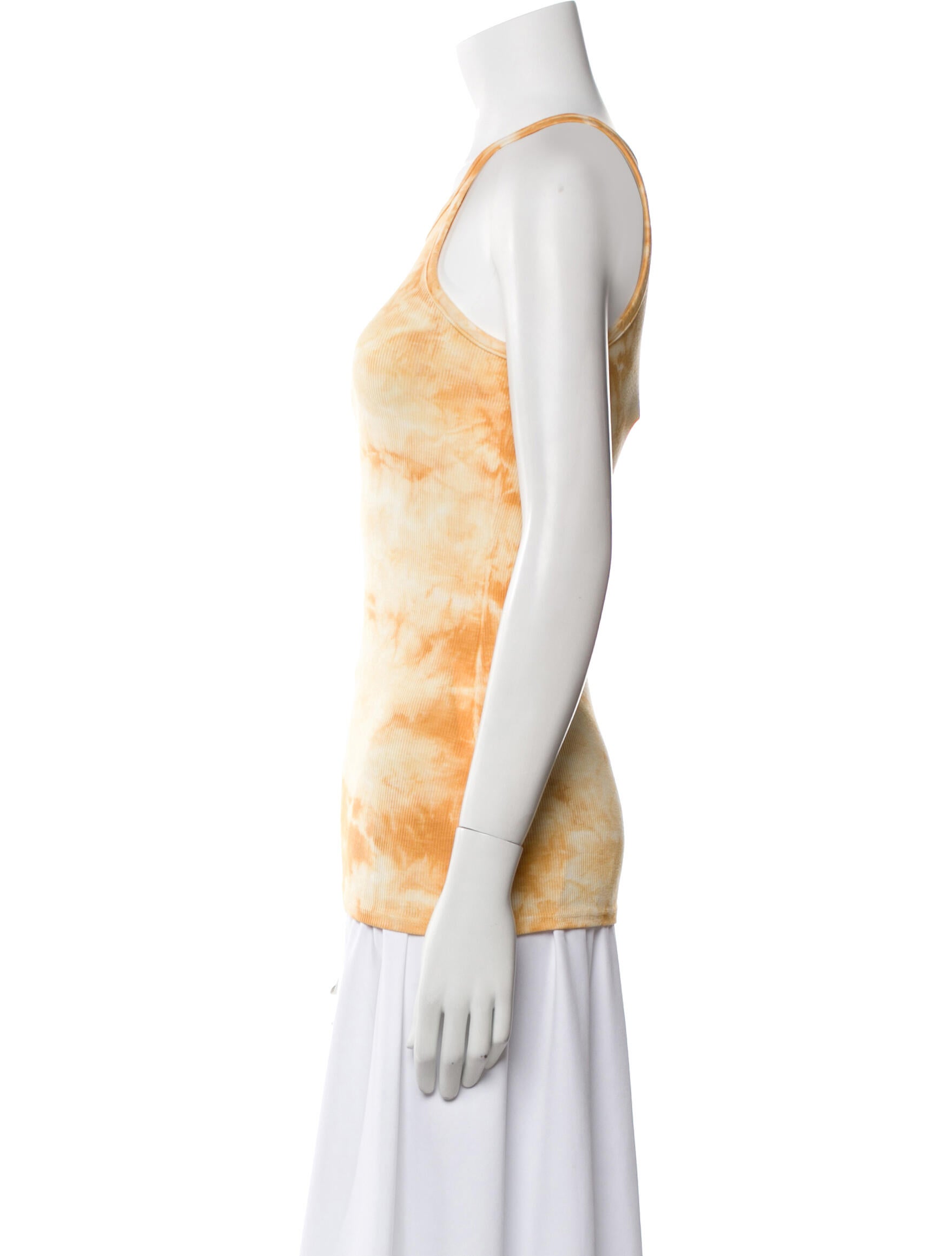 Enza Costa Tie-Dye Print Scoop Neck Top