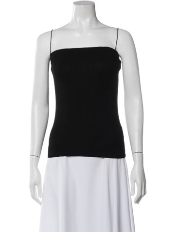Pre-owned Enza Costa Strapless Crop Top In Black