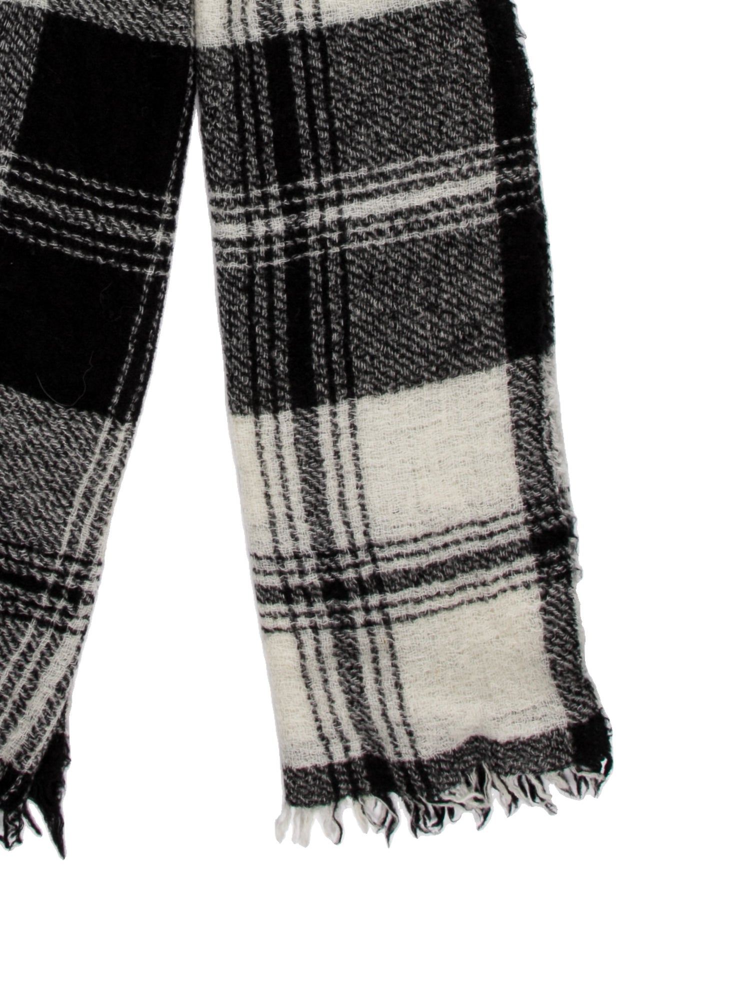 Faliero Sarti Virgin Wool Plaid Print Scarf