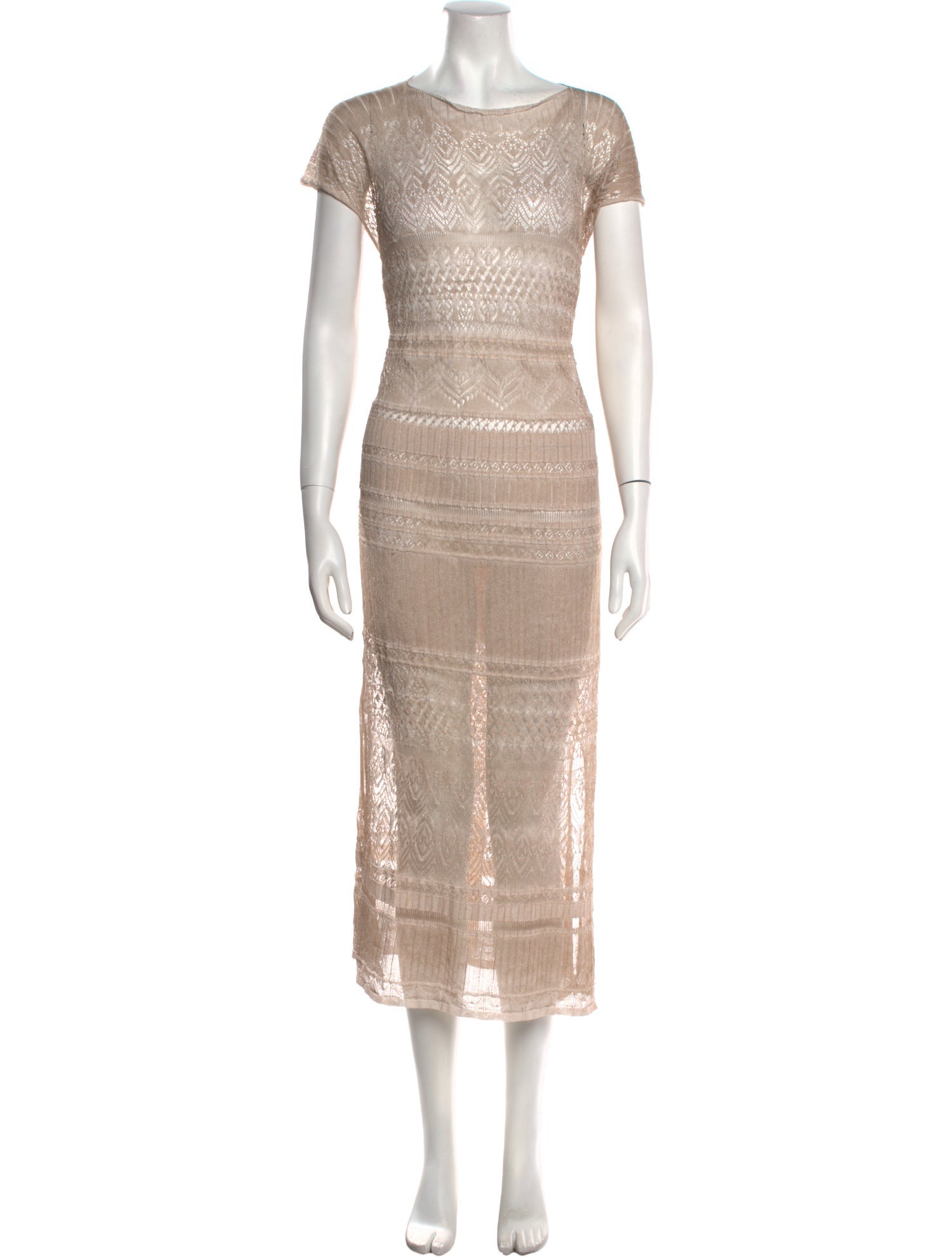 Faliero Sarti Bateau Neckline Midi Length Dress