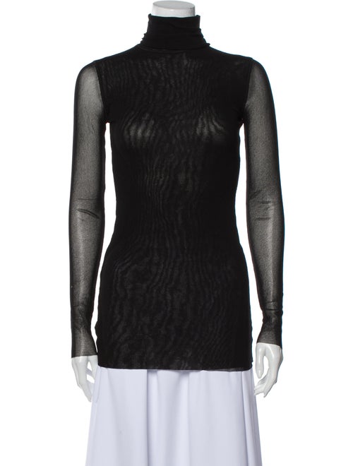 Fuzzi Turtleneck Long Sleeve Top Black