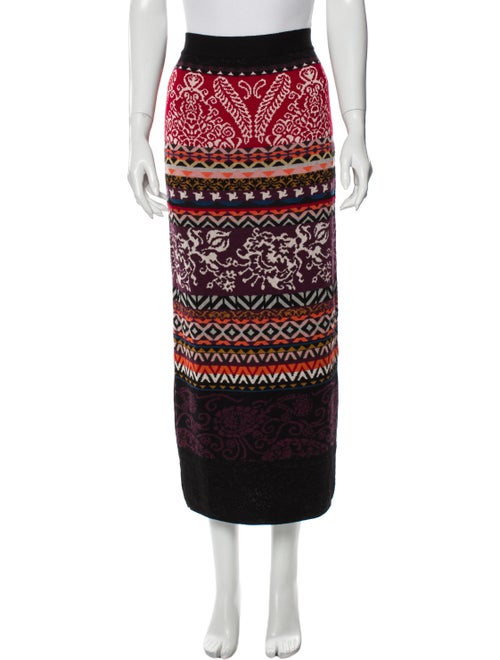 Fuzzi Printed Long Skirt Black