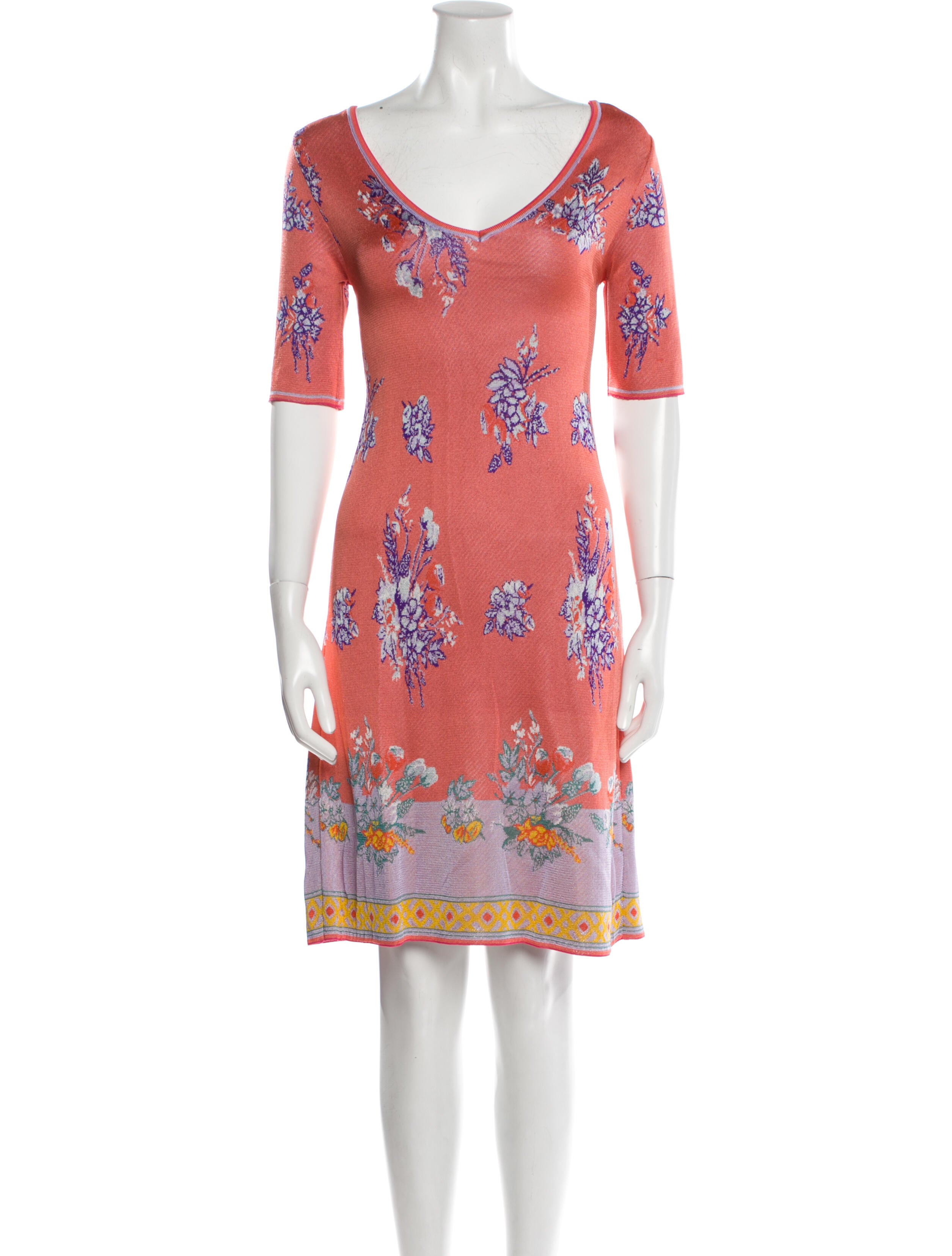 Fuzzi Floral Print Knee-Length Dress