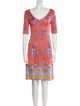 Fuzzi Floral Print Knee-Length Dress