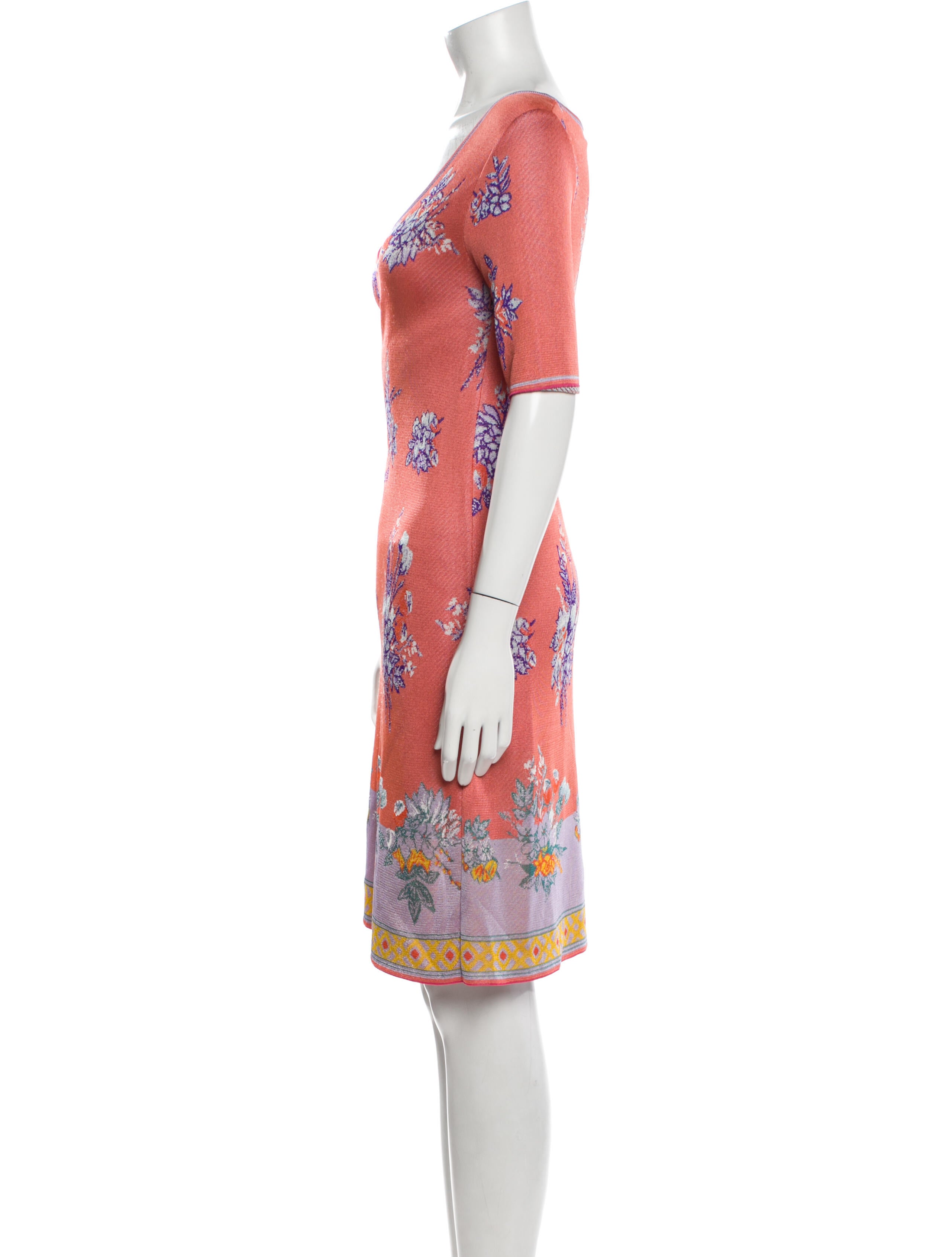 Fuzzi Floral Print Knee-Length Dress