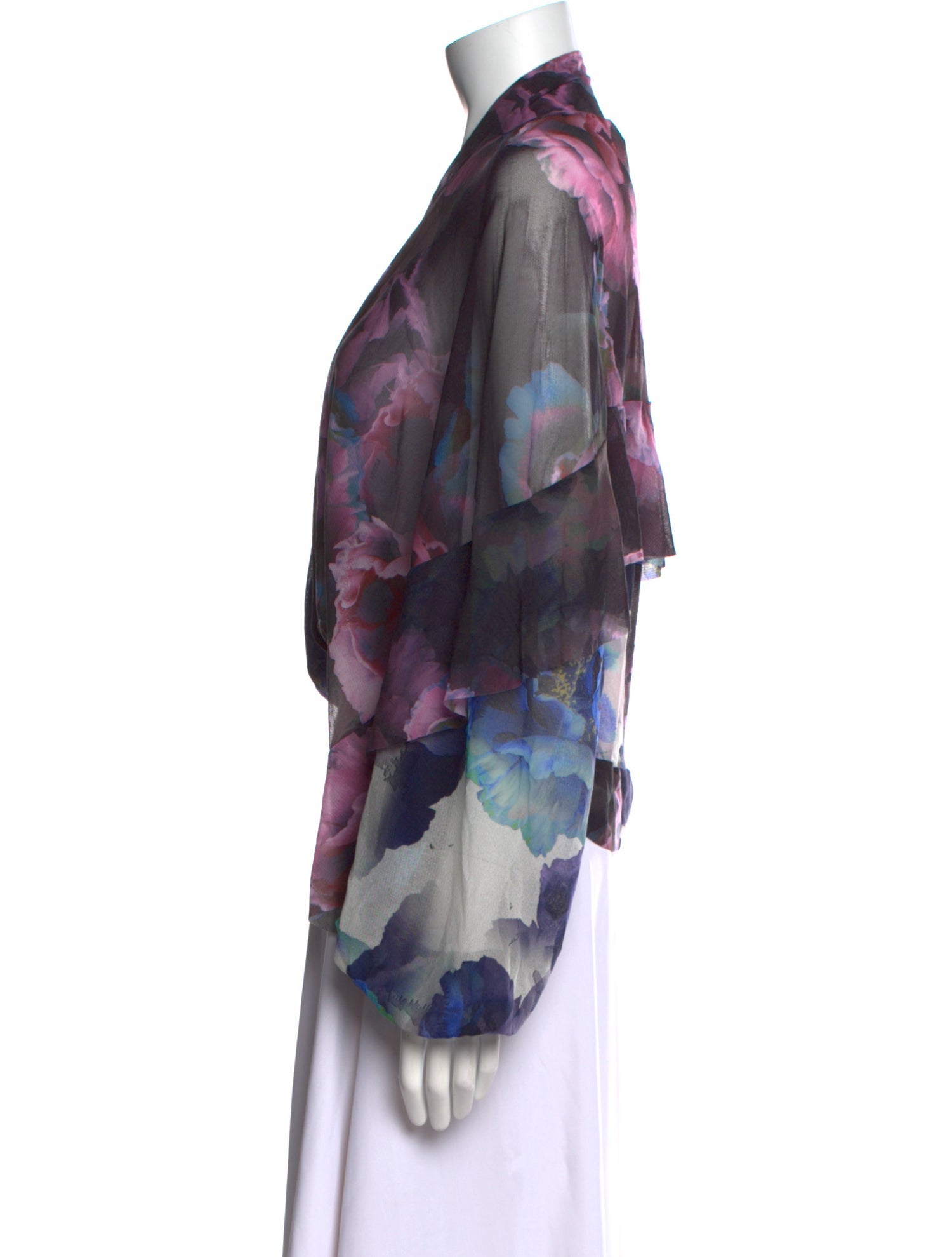 DAZY Floral Print Open Front Blouse