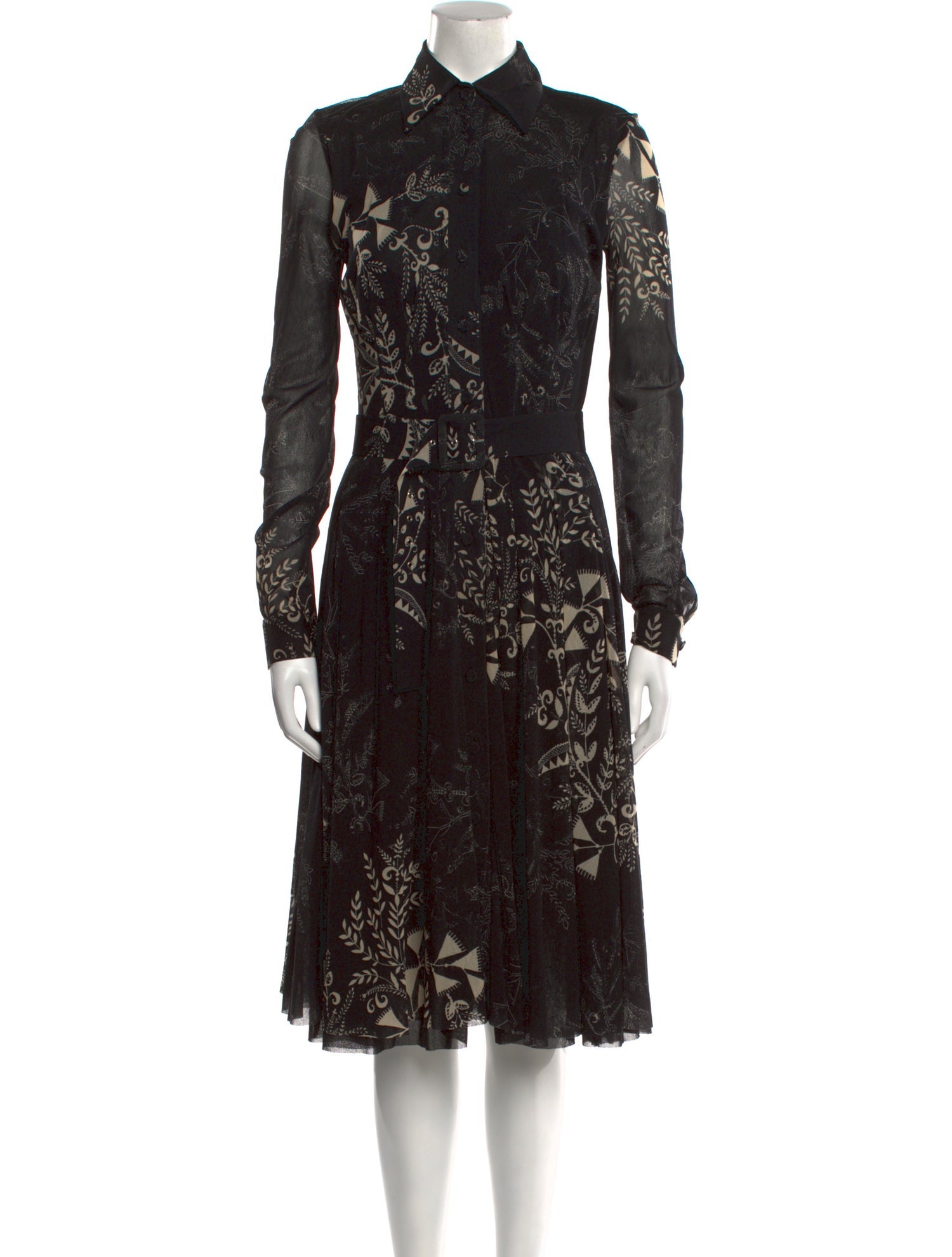 Fuzzi Lace Pattern Midi Length Dress