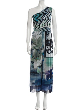 Fuzzi Printed One-Shoulder Jumpsuit