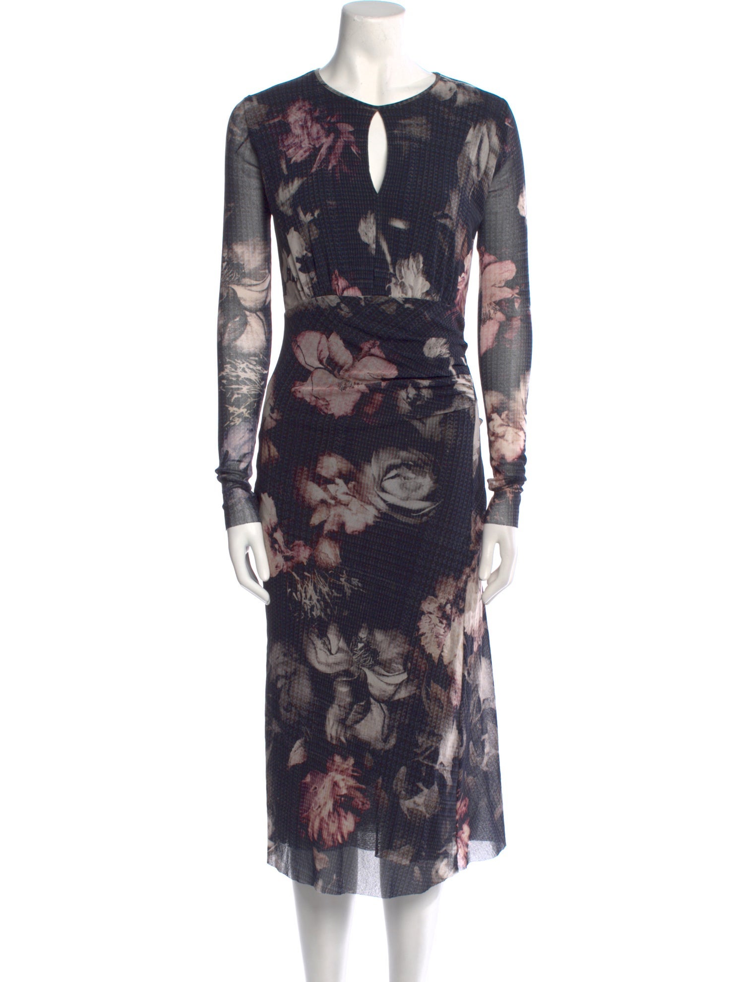 Fuzzi Floral Print Midi Length Dress