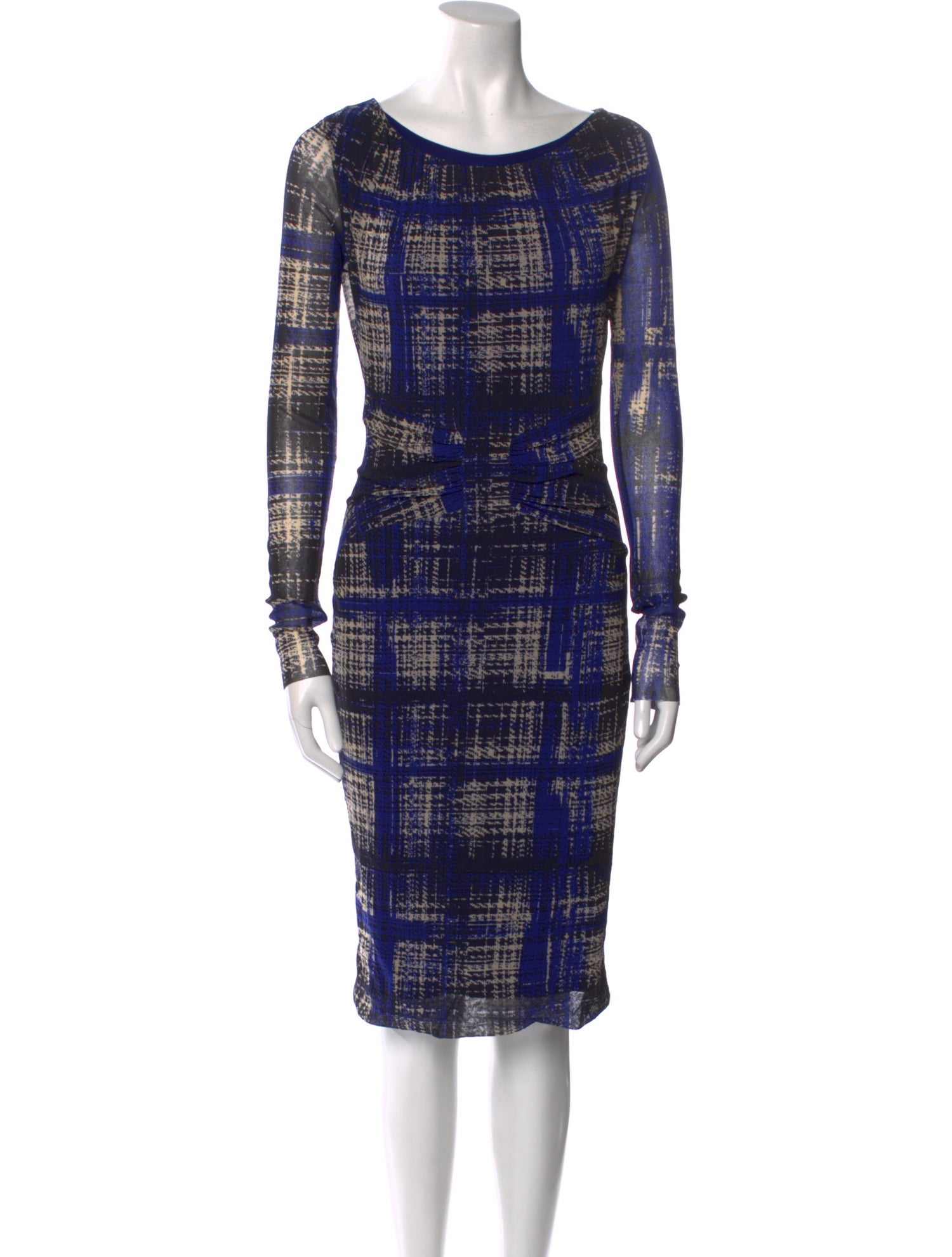 Fuzzi Plaid Print Knee-Length Dress