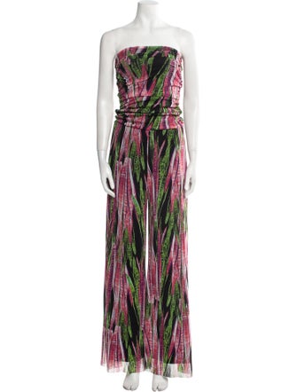 Fuzzi Printed Strapless Jumpsuit