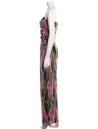 Fuzzi Printed Strapless Jumpsuit
