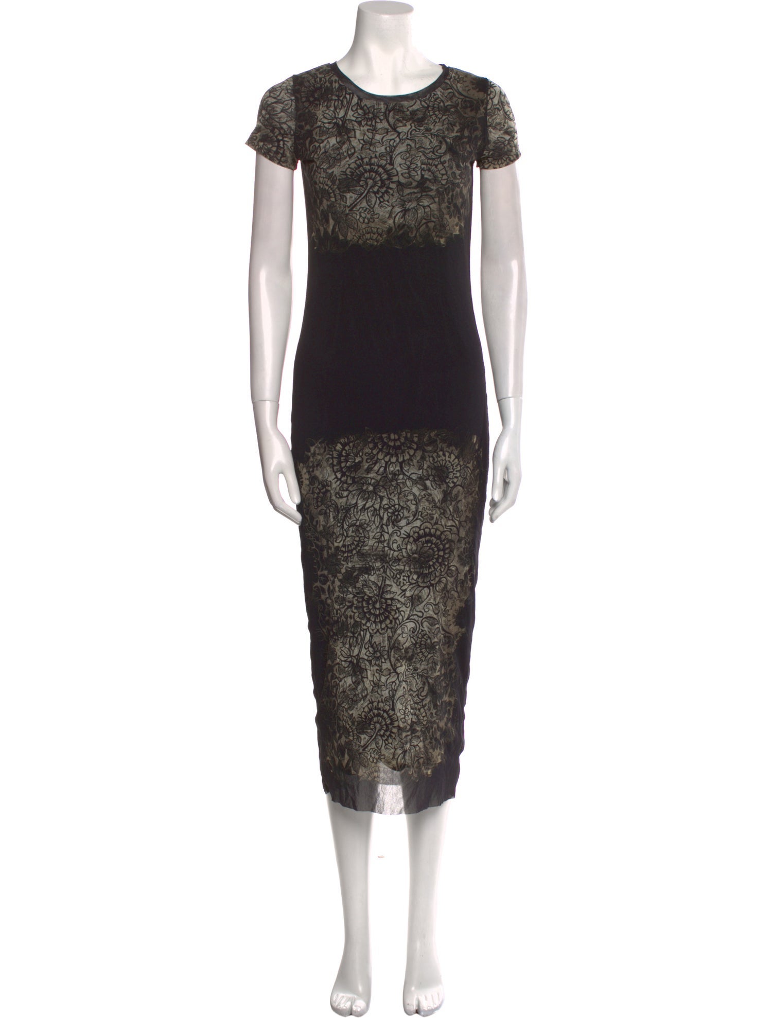 Fuzzi Lace Pattern Midi Length Dress