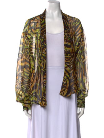 Fuzzi Animal Print V-Neck Blouse