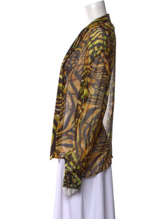 Fuzzi Animal Print V-Neck Blouse