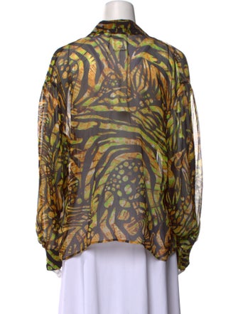 Fuzzi Animal Print V-Neck Blouse