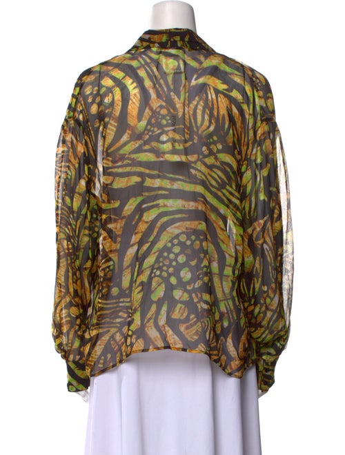 Fuzzi Animal Print V-Neck Blouse