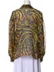 Fuzzi Animal Print V-Neck Blouse
