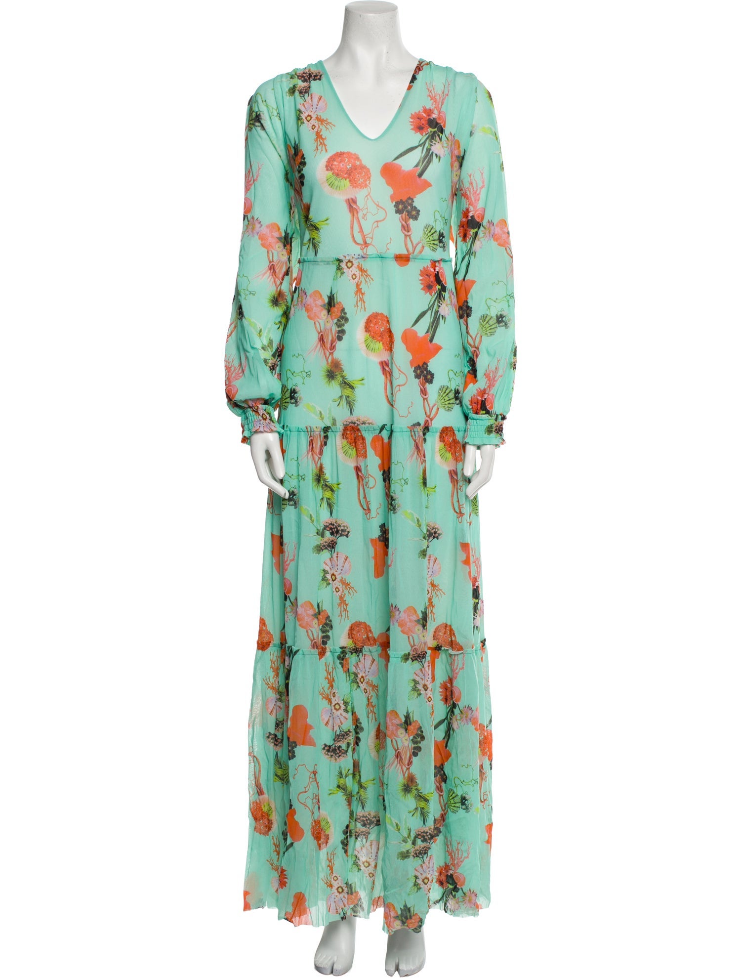 Fuzzi Floral Print Long Dress w/ Tags