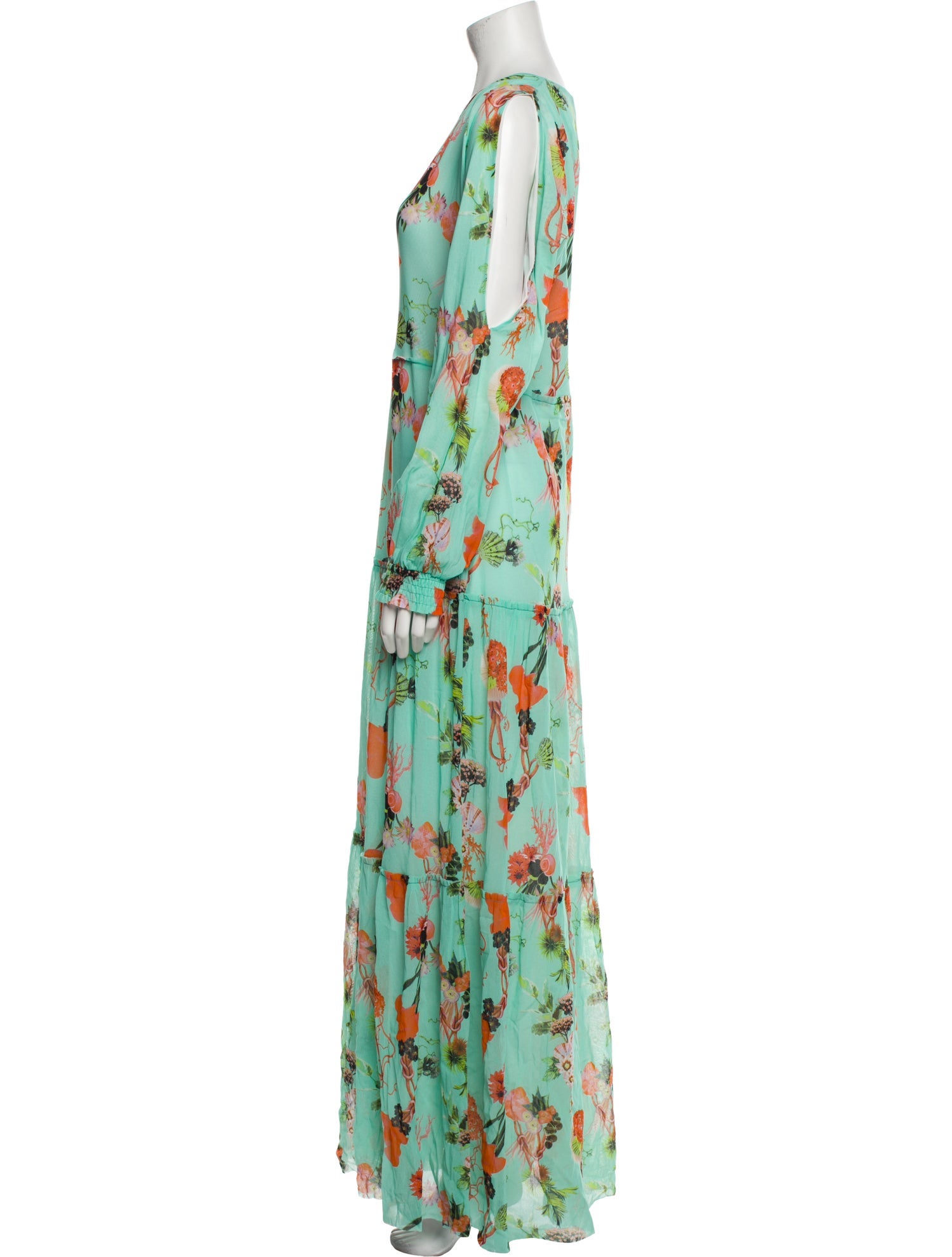 Fuzzi Floral Print Long Dress w/ Tags