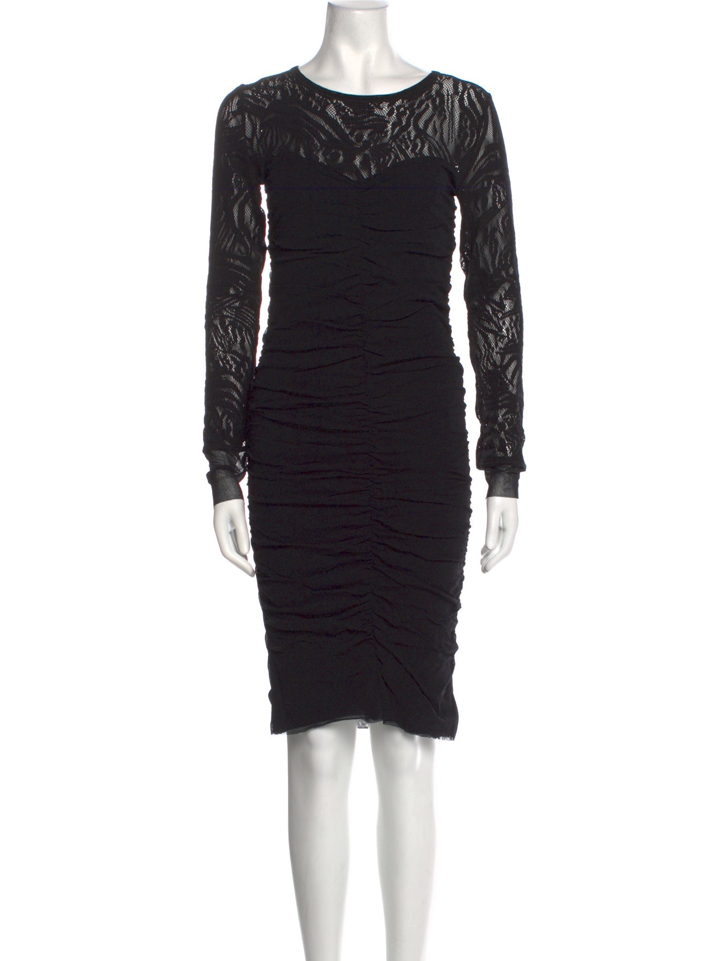 Fuzzi Bateau Neckline Knee-Length Dress