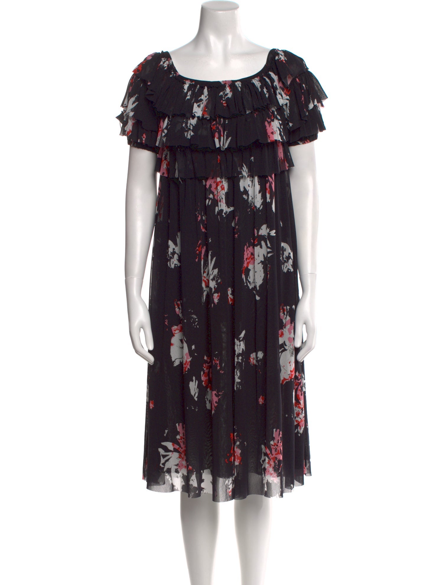 Fuzzi Floral Print Knee-Length Dress