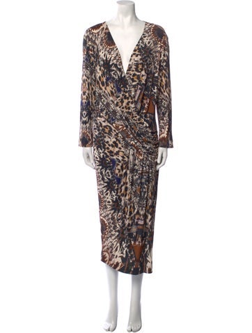 Fuzzi Dresses Animal Print Long Dress M