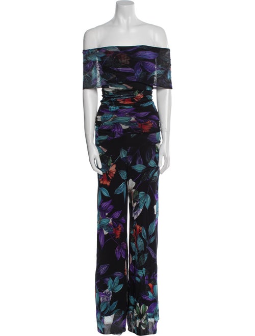 Fuzzi Printed Off-The-Shoulder Jumpsuit