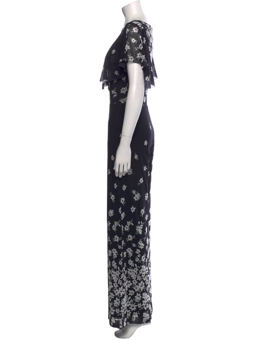 Fuzzi Floral Print V-Neck Jumpsuit